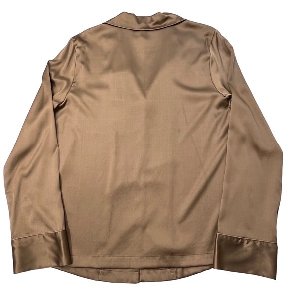 SKIMS Silk Pajama Top Button Front Sienna Womens Small - Picture 3 of 10